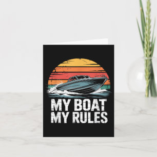 Mijn boot Mijn regels Retro Boater Motor Boatin Kaart