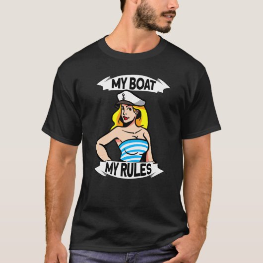 Mijn boot Mijn regels voor booteigenaars T-shirt (Voorkant)