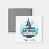 Mijn boot Mijn regels voor kapitein of schipper Vi Magneet (Voorkant / Achterkant)