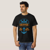 Mijn boot regelt grappige nautische kapitein schip t-shirt (Voorkant volledig)