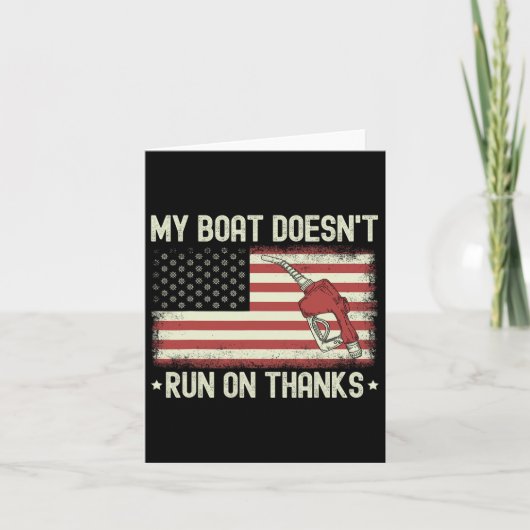 Mijn boot vaart niet op Bedankt Funny Boating Us V Kaart (Voorkant)