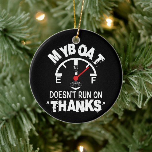 Mijn boot vaart niet op BEDANKT, Grappige Kapitein Keramisch Ornament (Boom)