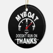 Mijn boot vaart niet op BEDANKT, Grappige Kapitein Keramisch Ornament (Links)