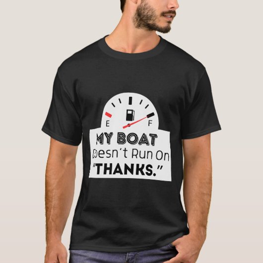 Mijn boot vaart niet op Bedankt Sticker T-shirt (Voorkant)