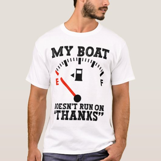 Mijn boot vaart niet op Bedankt T-shirt (Voorkant)
