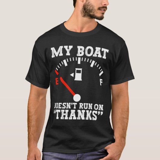 Mijn boot vaart niet op Bedankt T-shirt (Voorkant)