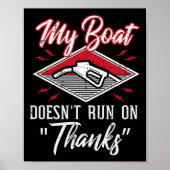 Mijn boot vaart niet op Bedankt tankfunny boat M Poster (Voorkant)