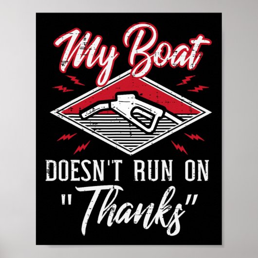 Mijn boot vaart niet op Bedankt tankfunny boat M Poster (Voorkant)