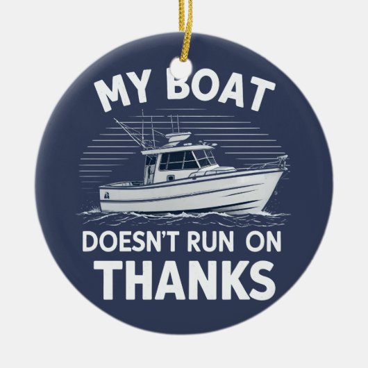 Mijn boot vaart niet op booteigenaren keramisch ornament (Voorkant)