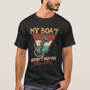 mijn boot vaart niet op dank anker retro vintage t-shirt