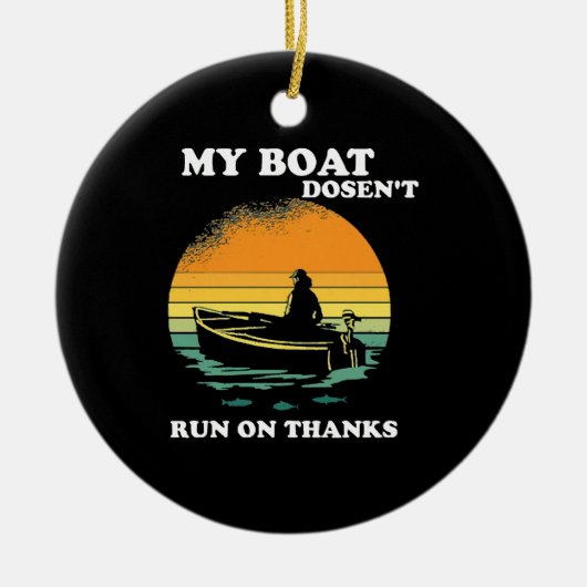 Mijn boot vaart niet op dank je wel keramisch ornament (Voorkant)