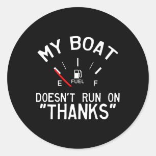 Mijn boot vaart niet op dank je wel's grappig ronde sticker