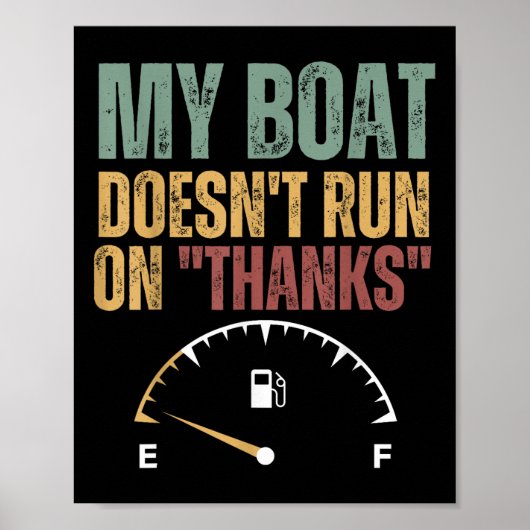 Mijn boot vaart niet op dankzij motorbootkapitein poster (Voorkant)