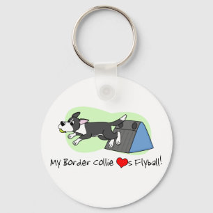 Mijn Border Collie houdt van Flyball Sleutelhanger