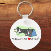 Mijn Border Collie houdt van Flyball Sleutelhanger (Voorkant)
