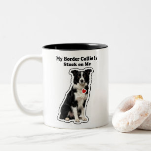 Mijn Border Collie zit aan me vast Hondenliefhebbe Tweekleurige Koffiemok