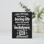 Mijn "Boring Lockdown Life" - Grappig pandemisch G Feestdagenkaart (Staand voorkant)