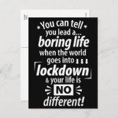 Mijn "Boring Lockdown Life" - Grappig pandemisch G Feestdagenkaart (Voorkant / Achterkant)