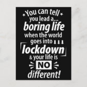 Mijn "Boring Lockdown Life" - Grappig pandemisch G Feestdagenkaart (Voorkant)