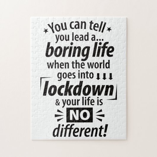 Mijn "Boring Lockdown Life" - Grappig pandemisch G Legpuzzel (Verticaal)
