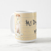 Mijn Borzoi Ate Mijn thuiswerk Koffiemok (Voorkant links)