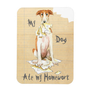 Mijn Borzoi Ate Mijn thuiswerk Magneet