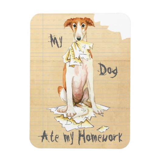 Mijn Borzoi Ate Mijn thuiswerk Magneet (Verticaal)