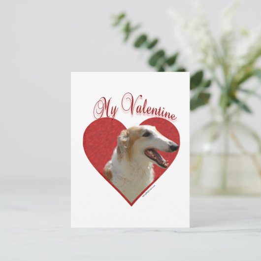 Mijn Borzoi Valentijn Feestdagenkaart (Staand voorkant)