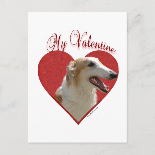 Mijn Borzoi Valentijn Feestdagenkaart (Voorkant)