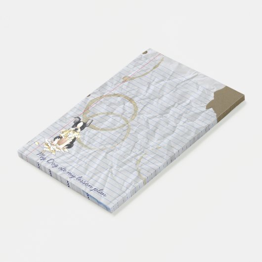 Mijn Boston Terrier Ate mijn Lesson Plan Post-it® Notes (Schuin)