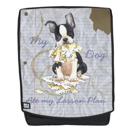 Mijn Boston Terrier Ate mijn Lesson Plan Rugtassen (Voorkant)