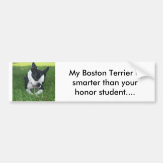 Mijn Boston Terrier is slimmer dan je eer. Bumpersticker