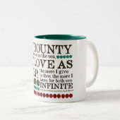 Mijn Bounty is net zo grenzeloos als het Zee... Tweekleurige Koffiemok (Voorkant rechts)