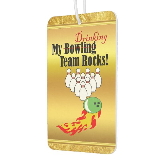 Mijn bowling/drink teamstenen luchtverfrisser (Links)