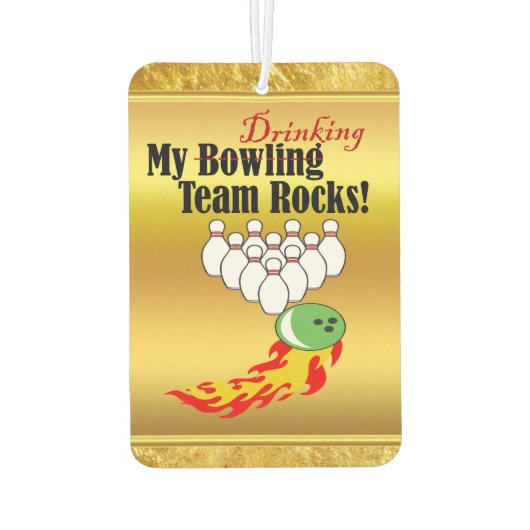 Mijn bowling/drink teamstenen luchtverfrisser (Achterkant)