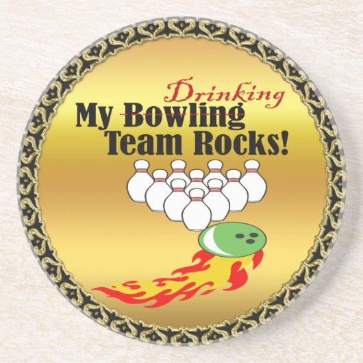 Mijn bowling/drink teamstenen zandsteen onderzetter (Voorkant)