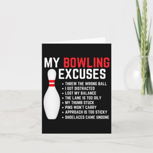Mijn Bowling Excuses Bowler Funny Bowling Vrouwen  Kaart (Voorkant)