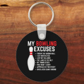Mijn Bowling Excuses Bowler Funny Bowling Vrouwen Sleutelhanger (Voorkant)