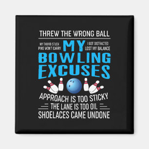 Mijn Bowling Excuses Bowling T Shirten Funny Bowle Magneet