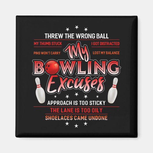 Mijn Bowling Excuses Fun Bowling Magneet (Voorkant)