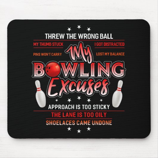 Mijn Bowling Excuses Fun Bowling Muismat (Voorkant)