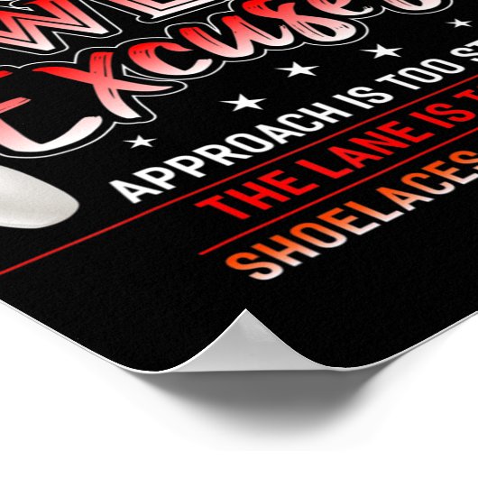 Mijn Bowling Excuses Fun Bowling Poster (Hoek)