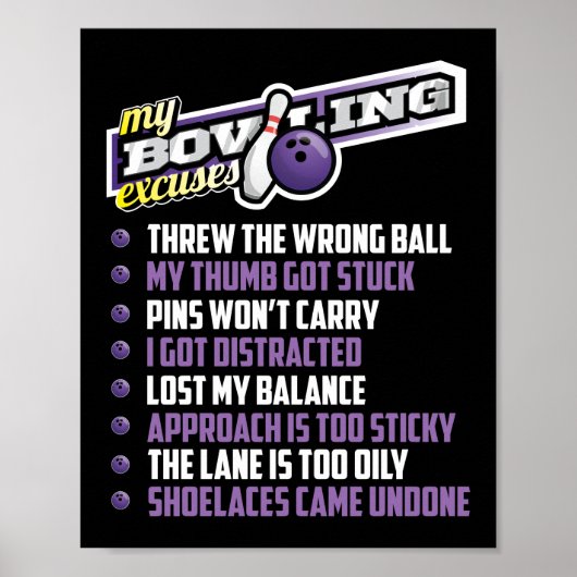 Mijn Bowling Excuses Poster (Voorkant)