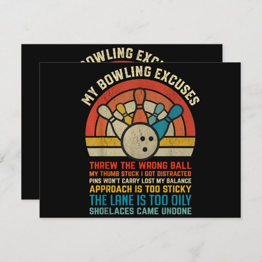 Mijn Bowling Excuses Retro Funny Bowler Bowl (Voorkant / Achterkant)