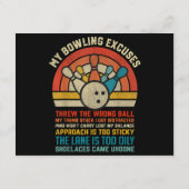 Mijn Bowling Excuses Retro  Funny Bowler Bowl Informatiekaartje (Achterkant)