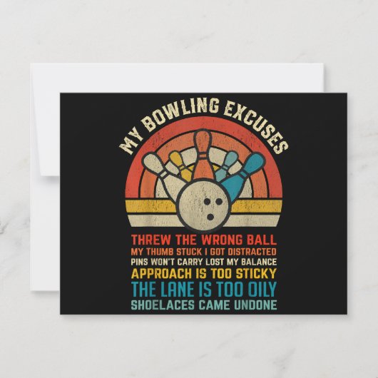 Mijn Bowling Excuses Retro Funny Bowler Bowl Save The Date (Voorkant)