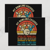 Mijn Bowling Excuses Retro Funny Bowler Bowl Save The Date (Voorkant / Achterkant)