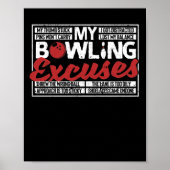 Mijn Bowling is gek op grappige Bowler balspelden Poster (Voorkant)