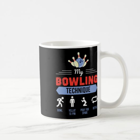 Mijn Bowling-techniek Bowling Funny Bowler Gift Koffiemok (Rechts)