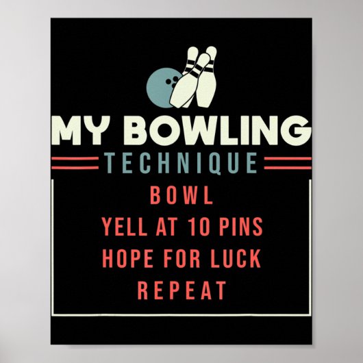 Mijn Bowling-techniek - Bowling Poster (Voorkant)